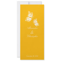 Simple Yellow Butterflies Wedding Announcement