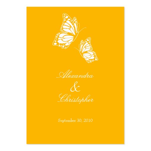 Simple Yellow Butterfly Save The Date Wedding Mini Business Card Templates (back side)