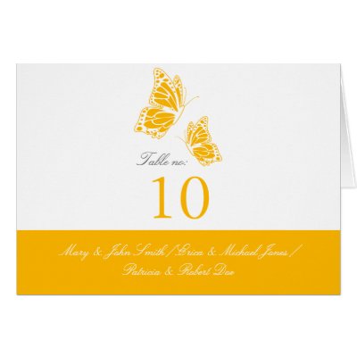 Simple Yellow Butterfly Table Place Card