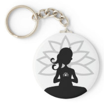Simple Yoga Silhouette Keychain