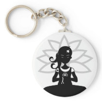 Simple Yoga Silhouette Keychain
