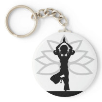 Simple Yoga Silhouette Keychain