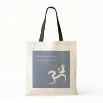 Simple Zen Yoga Om Calligraphy Silhouette Logo Bag