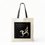 Simple Zen Yoga Om Calligraphy Silhouette Logo Bag