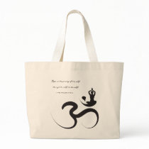 Simple Zen Yoga Om Calligraphy Silhouette Logo Bag