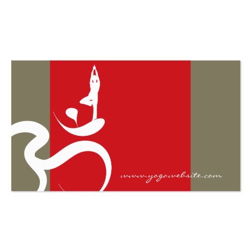 Simple Zen Yoga Om Calligraphy Silhouette Symbol Business Card (back side)