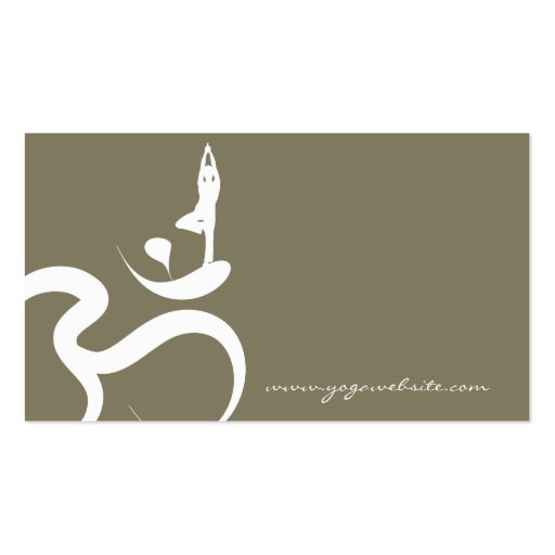 Simple Zen Yoga Om Calligraphy Silhouette Symbol Business Cards (back side)