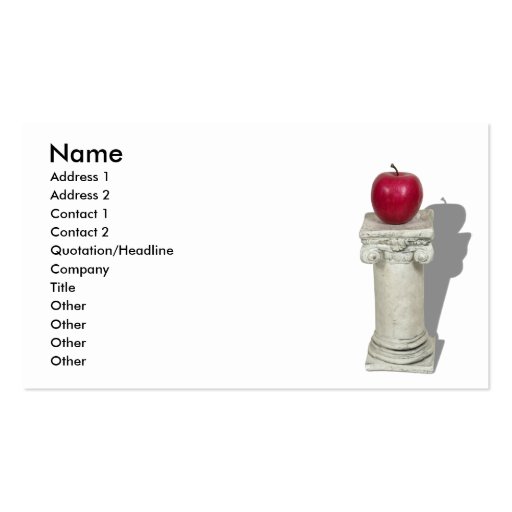 SimpleAppleColumn061210Shadows, Name, Address 1... Business Card (front side)