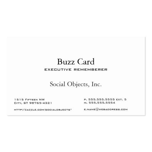 Simplest Serif American Garamond Gothic Template Business Card Templates (front side)