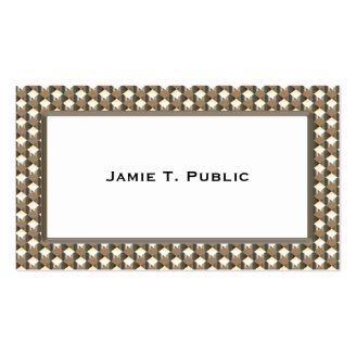 Simplicity: Beige, White, Silver Diamond Shapes Business Card Template