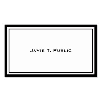 Simplicity: Black & White Frame, White Background Business Card Templates