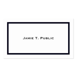 Simplicity: Blue Banded Frame, White Background Business Cards