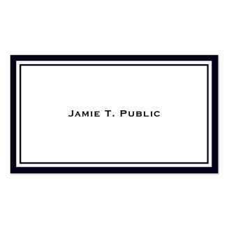 Simplicity: Blue & White Frame, White Background Business Card Template
