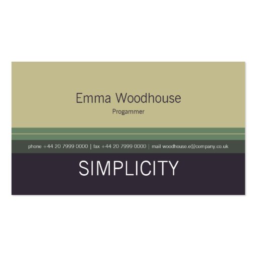 Simplicity Ecru & Purple Business Card Templates