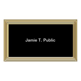 Simplicity: Gold Frame, Black Background Business Cards