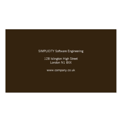 Simplicity Green & Brown Business Card Template (back side)