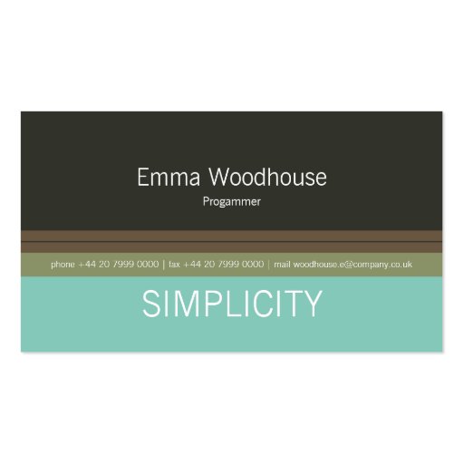 Simplicity Green & Teal Business Card Templates (front side)