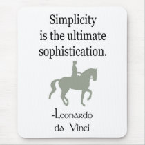 Simplicity Quote With Dressage Horse mousepads