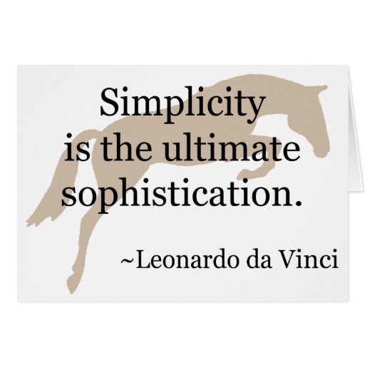 Simplicity Quote With Jumper Horse Cards