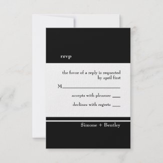 Simplicity rsvp card-black & white invitation