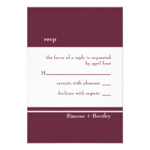 Simplicity rsvp card-tyrian purple invitations
