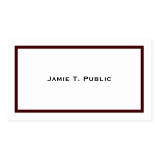 Simplicity: Whine Banded Frame, White Background Business Card Template