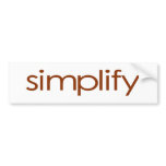 Simplify Bumper Stickers