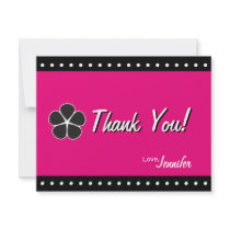 Simply Chic Hot Pink and Black Note Card Custom Invite