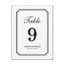 Simply Chic Wedding Table Number Card Postcard Simply Chic Wedding Table Number Card Postcard