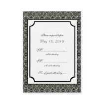 Simply Classic Damask RSVP Card Business Cards