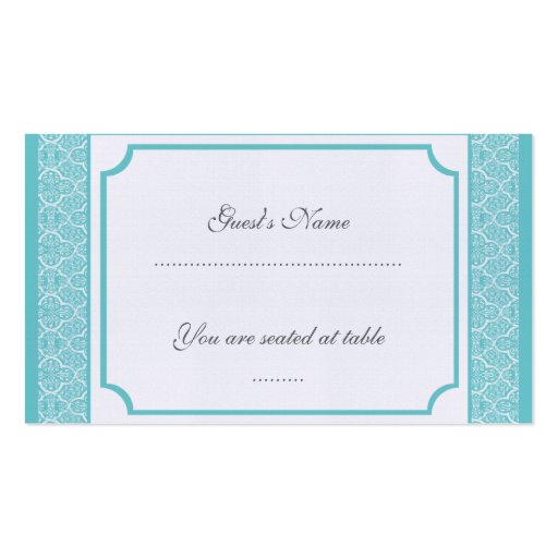 Simply Classic Damask Wedding Placecard Business Cards (front side)