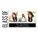 Simply Cool Graduation Announcement - Black Photo Card