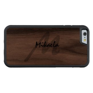 Simply Custom Personalized Monogrammed Carved® Walnut iPhone 6 Bumper Case