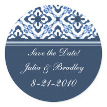 Simply Dazzling Damask Save the Date Stickers