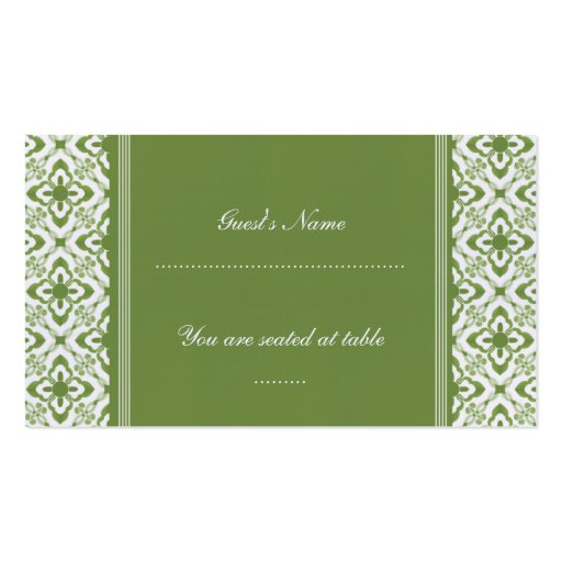 Simply Dazzling Damask Wedding Place Card Business Cards