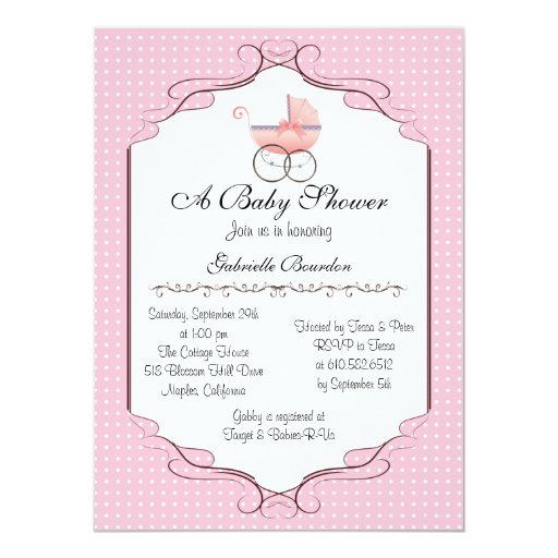 Simply Elegant Baby Shower Personalized Invite Zazzle