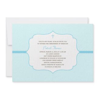 Simply Elegant Baptism/Christening Invite - Blue invitation