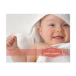 Simply Elegant (coral) Baby Birth Announcement