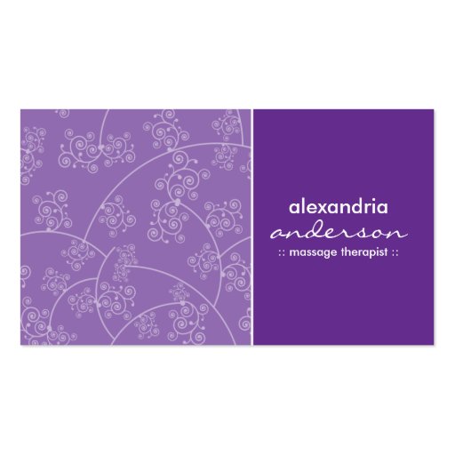 Simply Elegant Custom Business Cards (lavender) (front side)