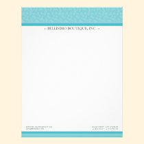 Simply Elegant Designer Customized Aqua Letterhead letterhead