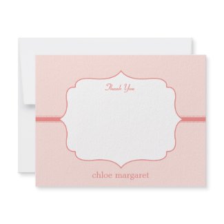 Simply Elegant Flat Thank You Card - Pink invitation