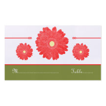 Simply Elegant Gerbera Daisies Place Card Business Card Template