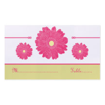 Simply Elegant Gerbera Daisies Place Card Business Card Template