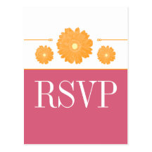 Simply Elegant Gerbera Daisies RSVP Postcard