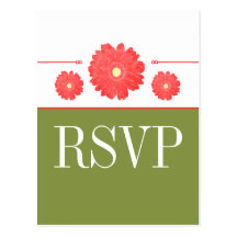 Simply Elegant Gerbera Daisies RSVP Postcard