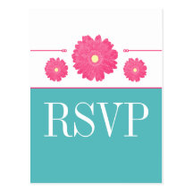 Simply Elegant Gerbera Daisies RSVP Postcard