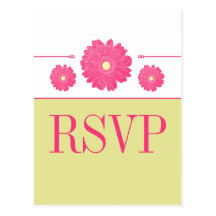 Simply Elegant Gerbera Daisies RSVP Postcard