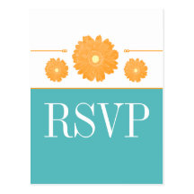 Simply Elegant Gerbera Daisies RSVP Postcard