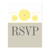 Simply Elegant Gerbera Daisies RSVP Postcard