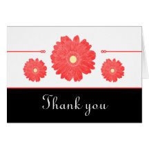 Simply Elegant Gerbera Daisies Thank You Card